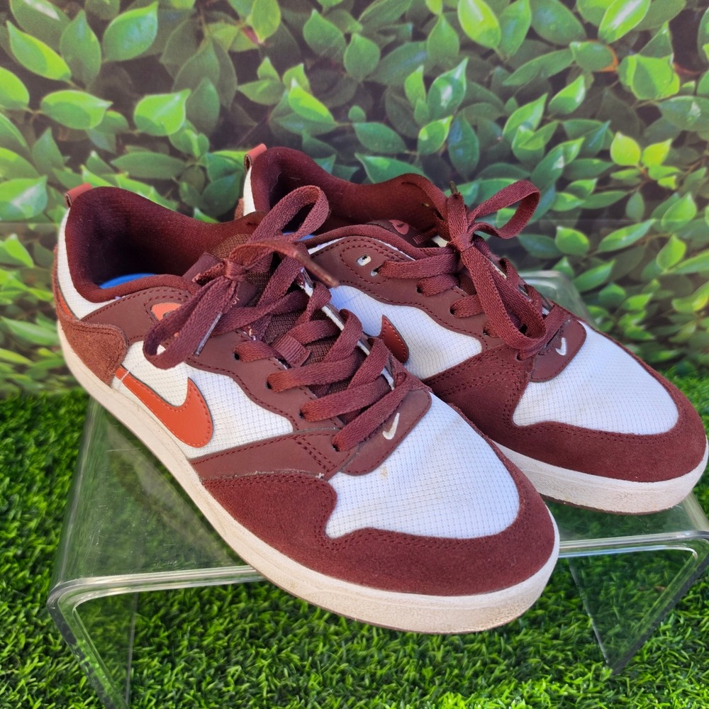 Nike SB Alleyoop Maroon White Orange Skate Shoes CQ0369-601 Womens 7.5